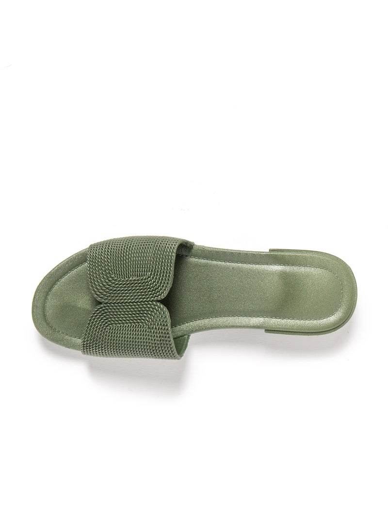 Sandalias mujer Brasileras suela goma Verde oscuro - Kiabi