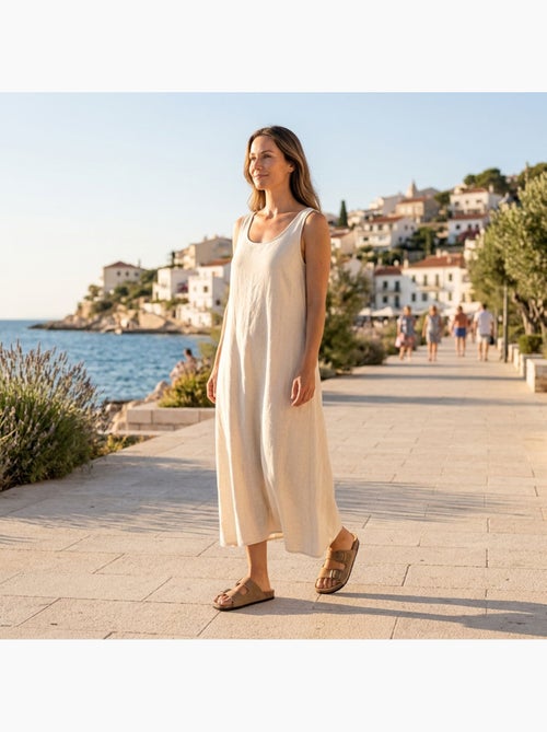 Sandalias Mule 2 Hebillas Nubuck Negro Beige Camel OZABI - Kiabi