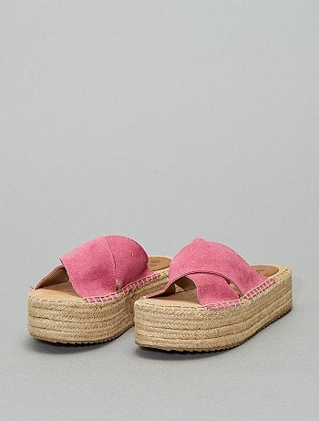 Sandalias mule de cuero 'Xti' - Kiabi