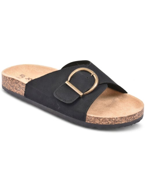 Sandalias Mule Hebilla Redonda Nubuck Negro Beige OZABI - Kiabi Sandalias Mule Hebilla Redonda Nubuck Negro Beige OZABI - Kiabi