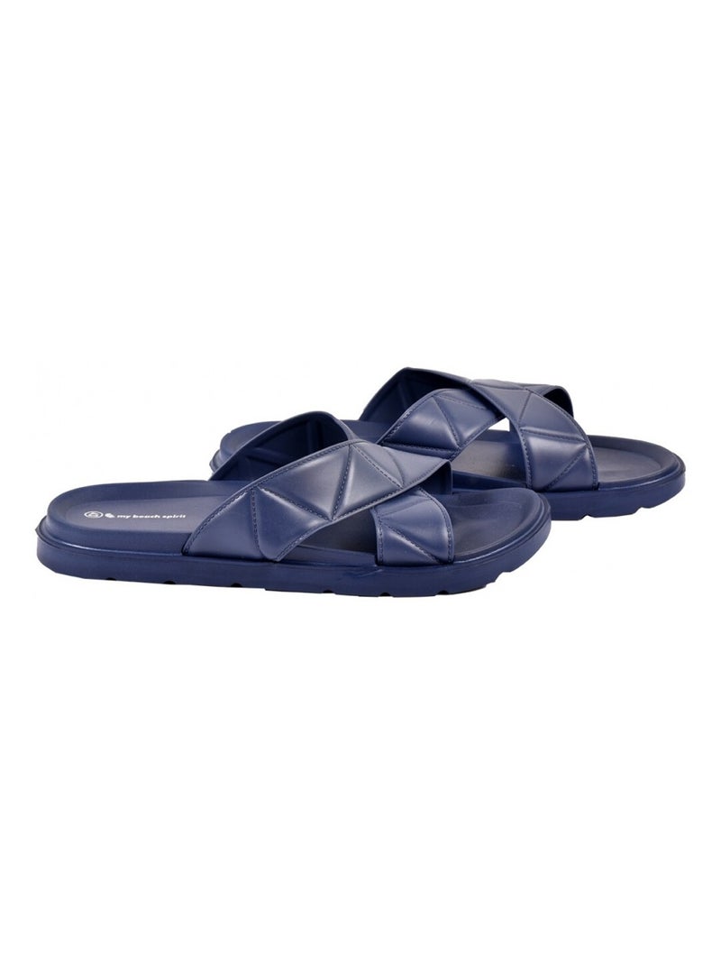 Sandalias Mules CRUZADAS Azul marino - Kiabi