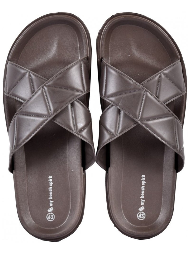 Sandalias Mules CRUZADAS Marrón - Kiabi