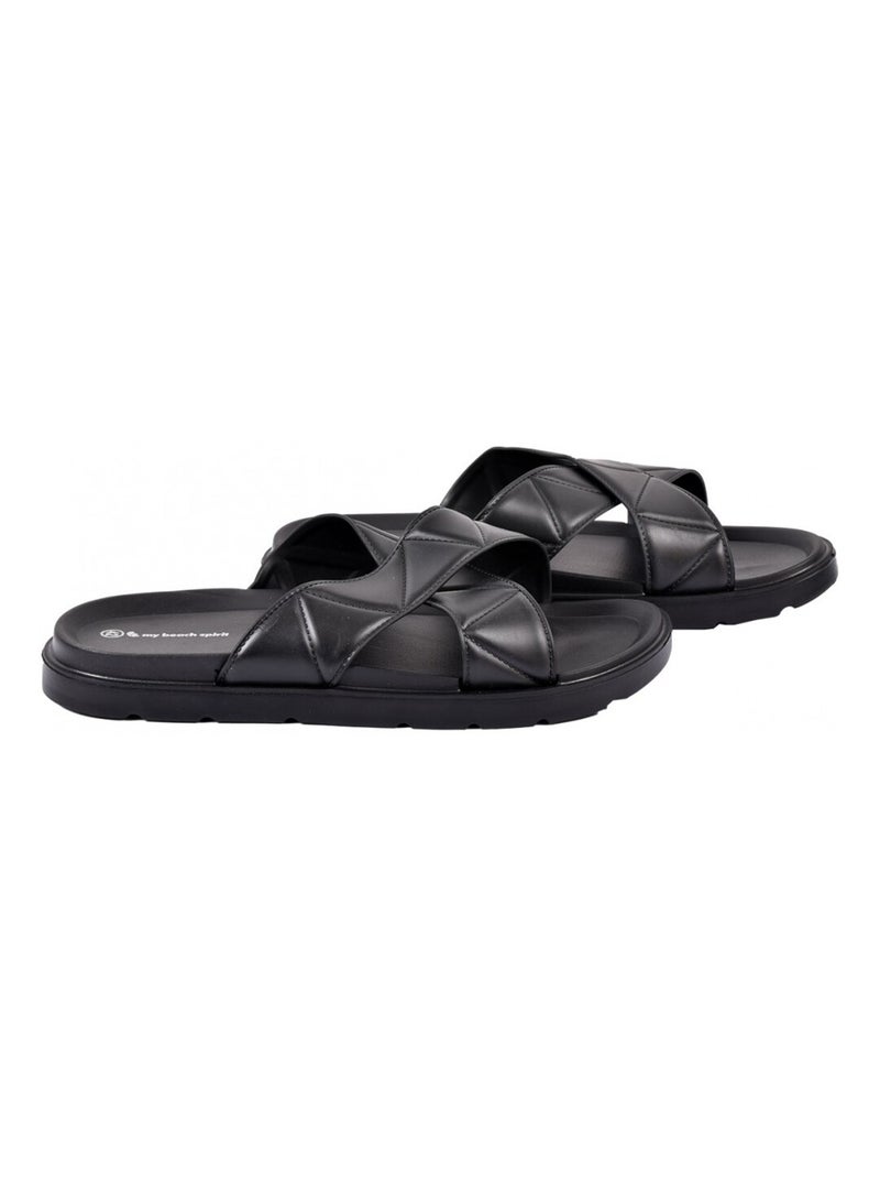 Sandalias Mules CRUZADAS Negro - Kiabi