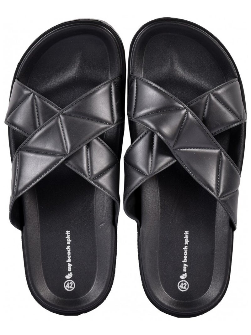 Sandalias Mules CRUZADAS Negro - Kiabi