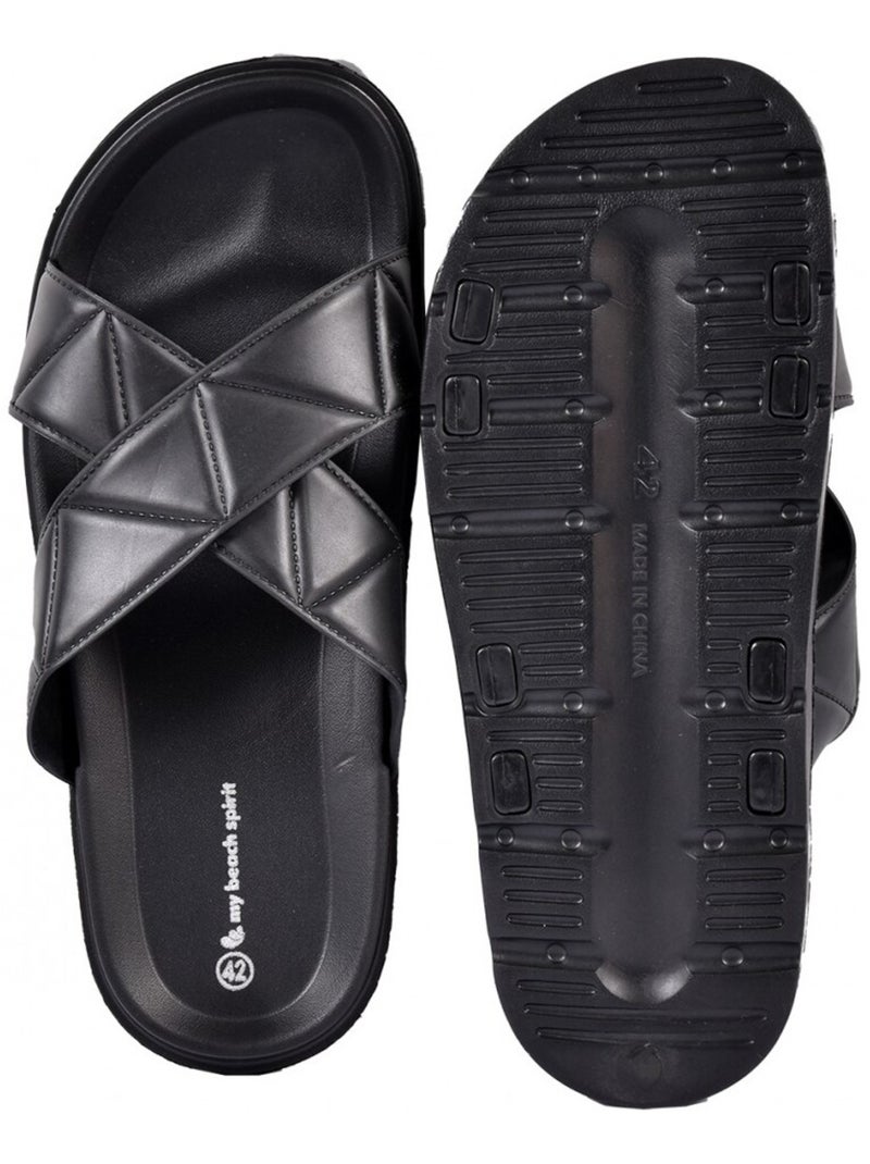 Sandalias Mules CRUZADAS Negro - Kiabi