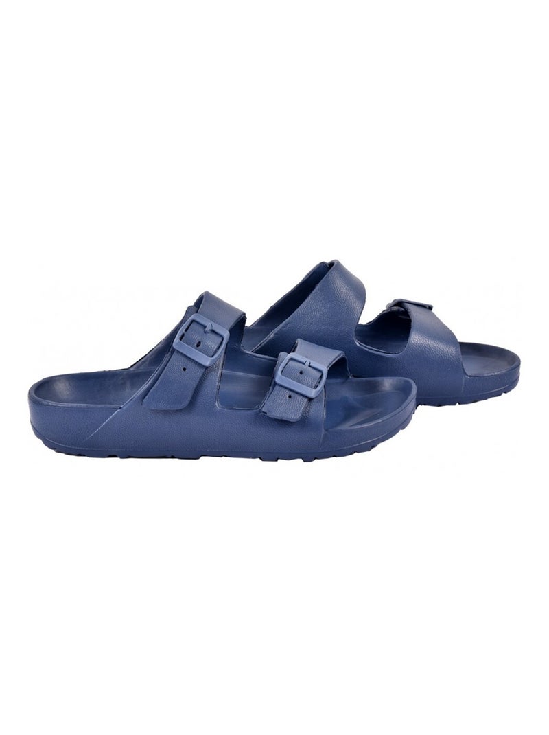 Sandalias mules EVA con hebilla Azul marino - Kiabi