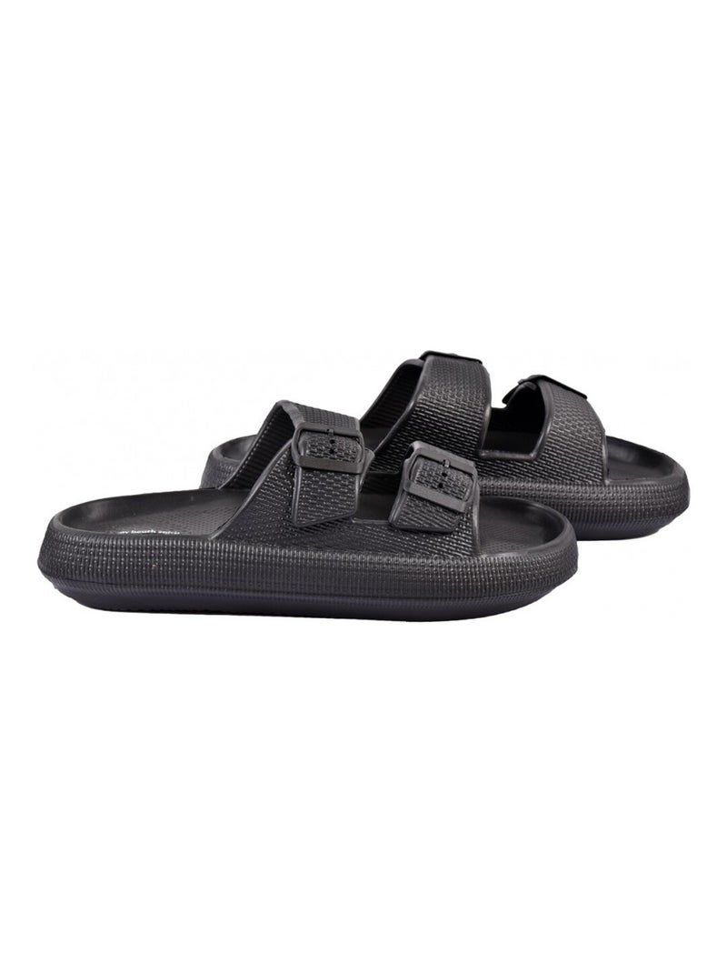 Sandalias mules EVA con hebilla Negro - Kiabi