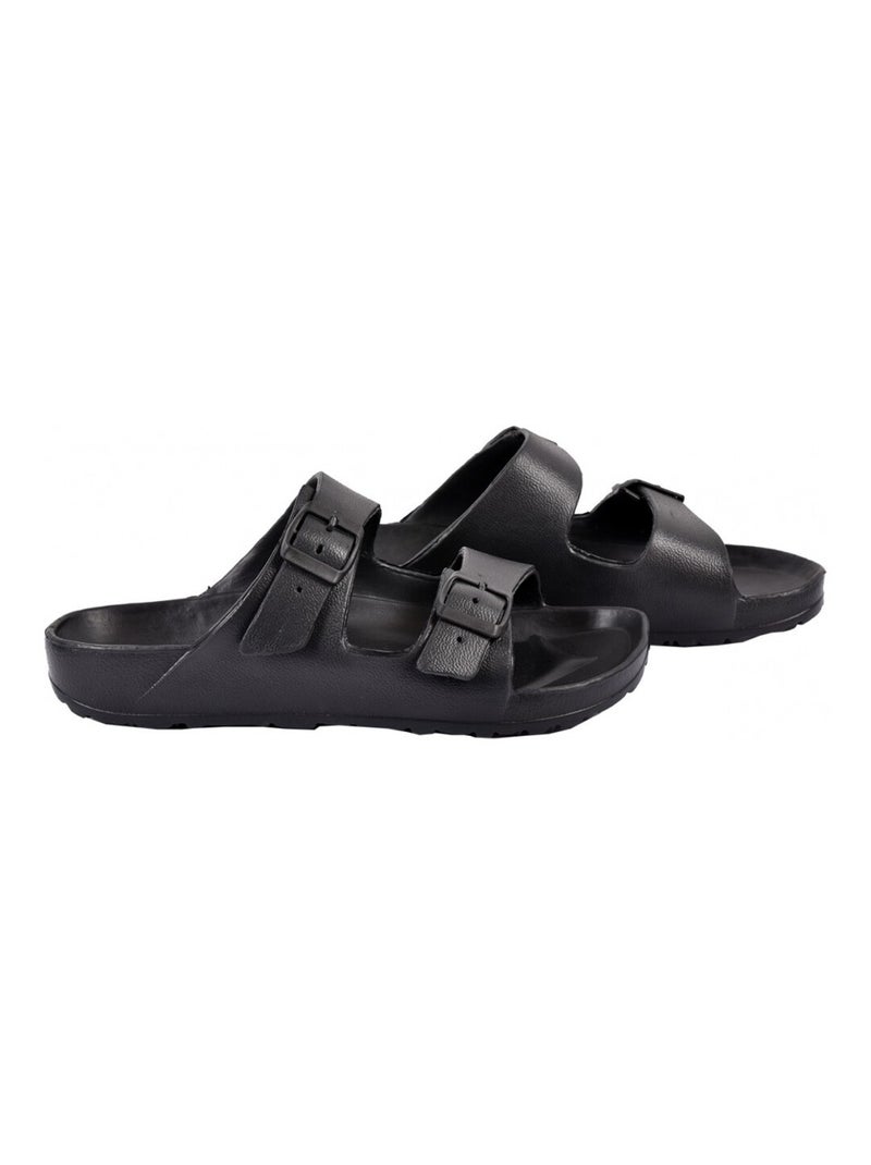 Sandalias mules EVA con hebilla Negro - Kiabi
