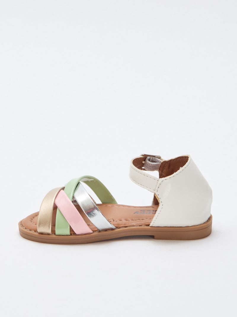 Sandalias multicolores con múltiples tiras Blanco - Kiabi