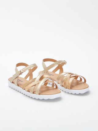 Sandalias multitiras brillantes