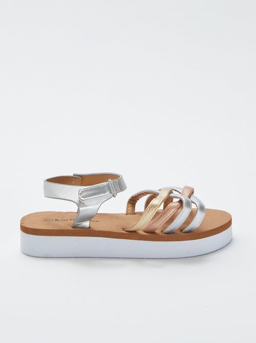 Sandalias multitiras con plataforma 'My beach spirit' - Kiabi