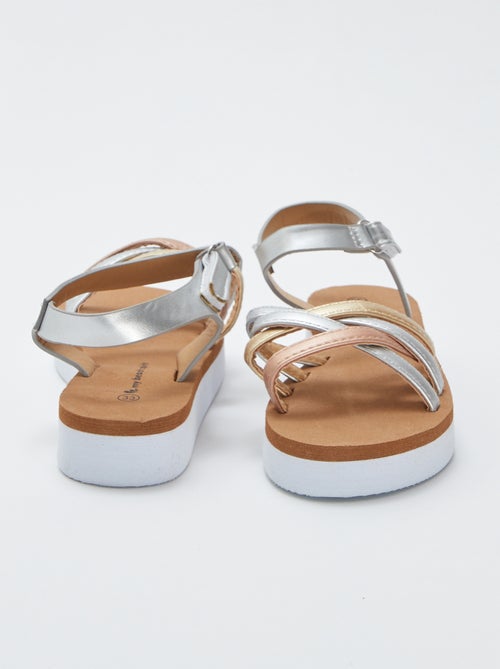 Sandalias multitiras con plataforma 'My beach spirit' - Kiabi