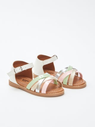 Sandalias multitiras de colores