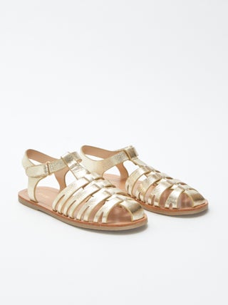 Sandalias multitiras doradas