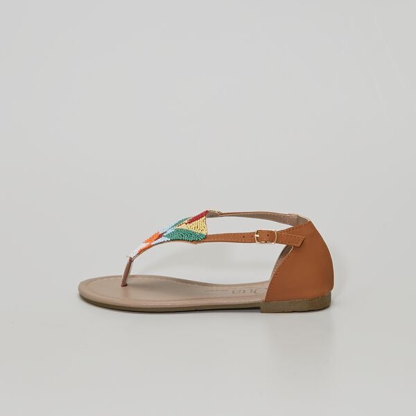 Sandalias planas Mujer talla 34 a 48 - BEIGE - Kiabi - 20,00€