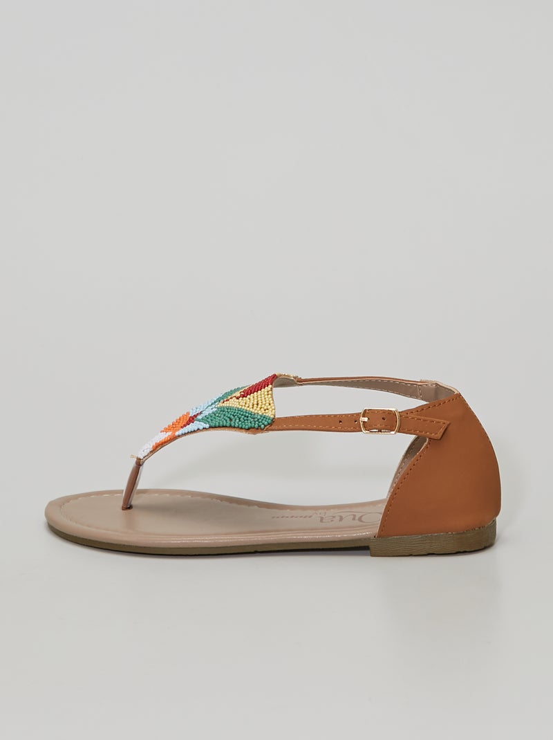 Sandalias planas BEIGE - Kiabi
