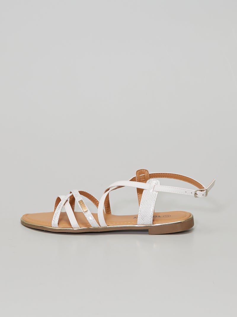 Sandalias planas blanco - Kiabi