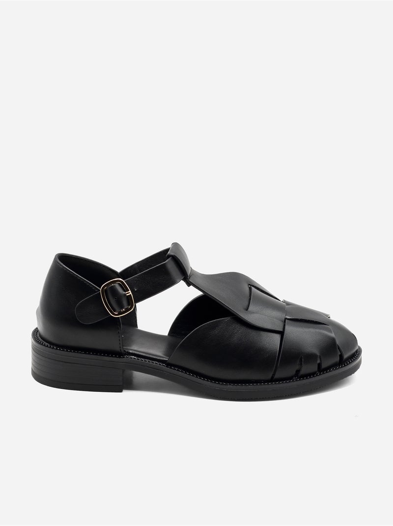 Sandalias planas cerradas Negro - Kiabi