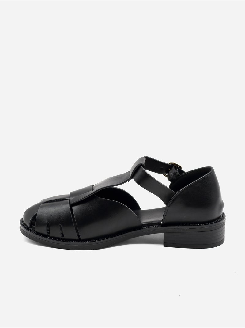 Sandalias planas cerradas Negro - Kiabi