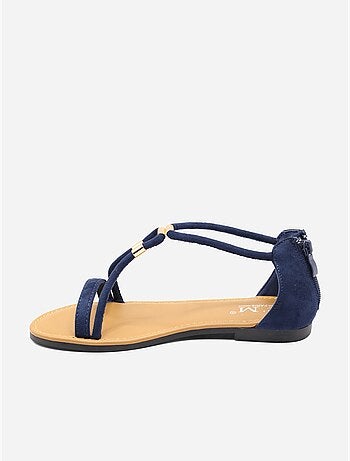 Sandalias planas con cremallera