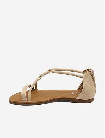 Sandalias planas con cremallera