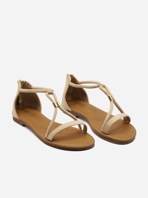 Sandalias planas con cremallera - Kiabi