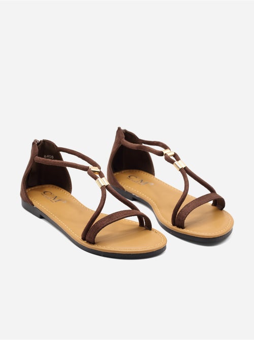 Sandalias planas con cremallera - Kiabi Sandalias planas con cremallera - Kiabi