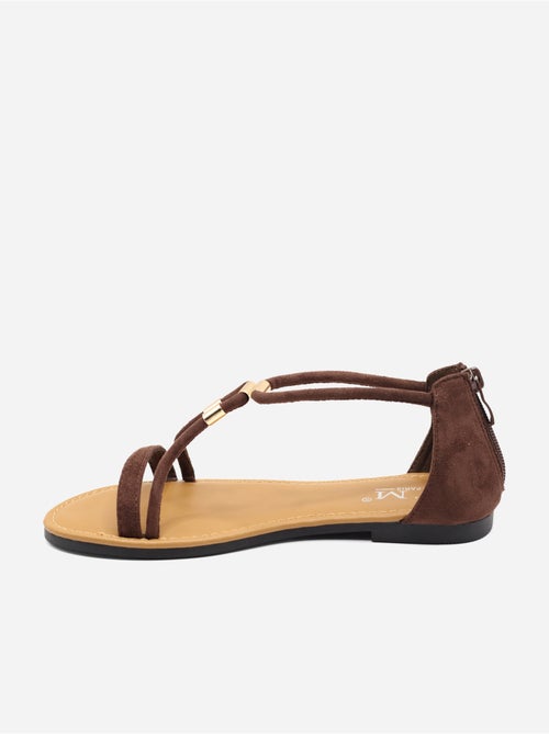 Sandalias planas con cremallera - Kiabi Sandalias planas con cremallera - Kiabi