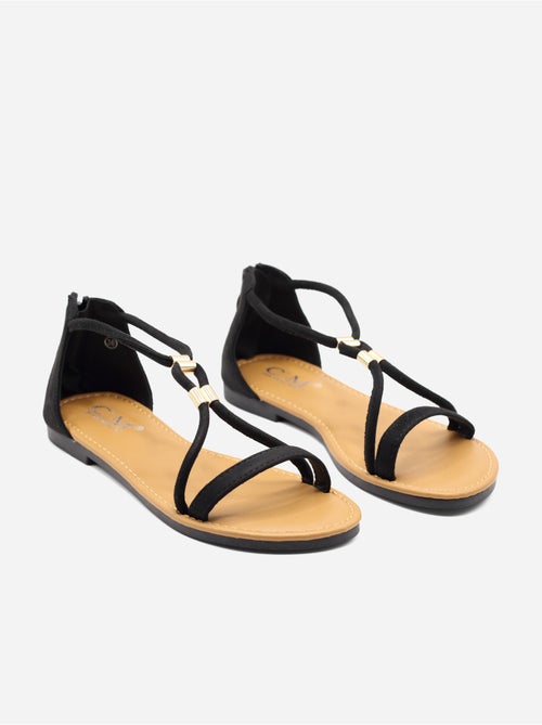 Sandalias planas con cremallera - Kiabi Sandalias planas con cremallera - Kiabi