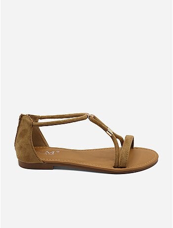 Sandalias planas con cremallera