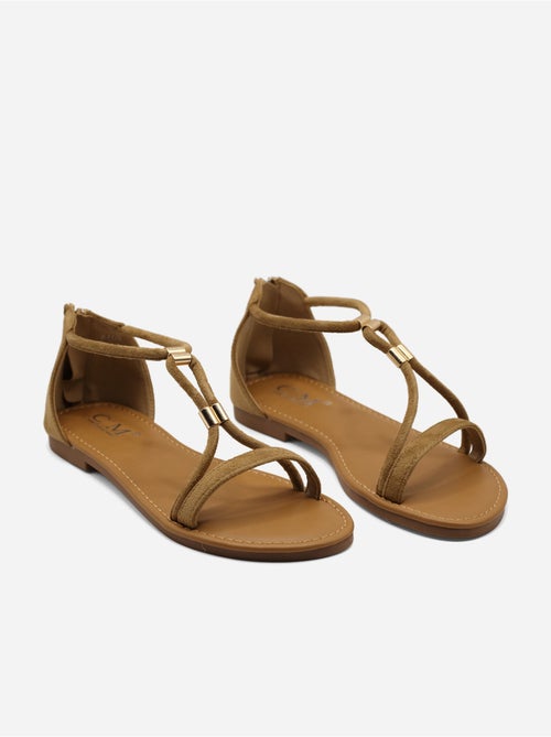 Sandalias planas con cremallera - Kiabi Sandalias planas con cremallera - Kiabi