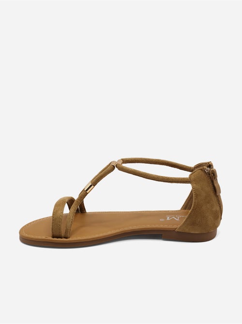 Sandalias planas con cremallera - Kiabi Sandalias planas con cremallera - Kiabi