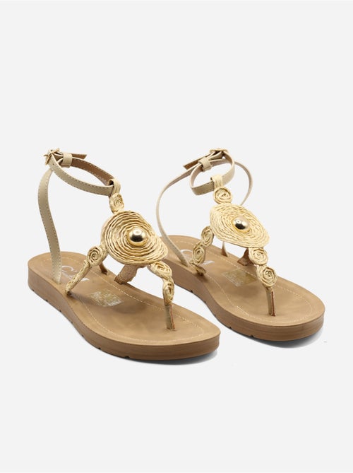 Sandalias planas con detalles de perlas - Kiabi Sandalias planas con detalles de perlas - Kiabi