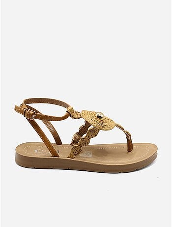 Sandalias planas con detalles de perlas