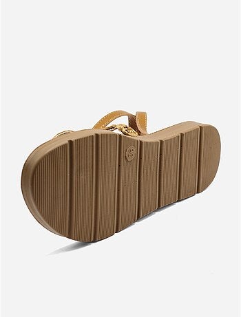 Sandalias planas con detalles de perlas