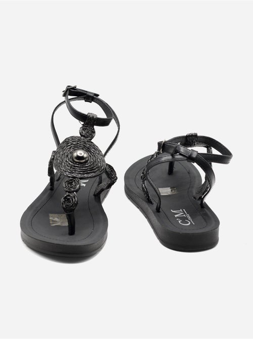 Sandalias planas con detalles de perlas - Kiabi Sandalias planas con detalles de perlas - Kiabi