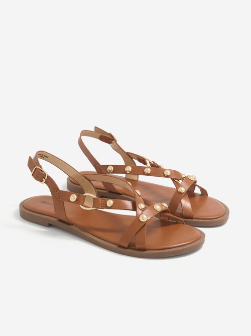 Sandalias planas con detalles de tachuelas - Kiabi