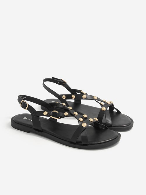 Sandalias planas con detalles de tachuelas - Kiabi