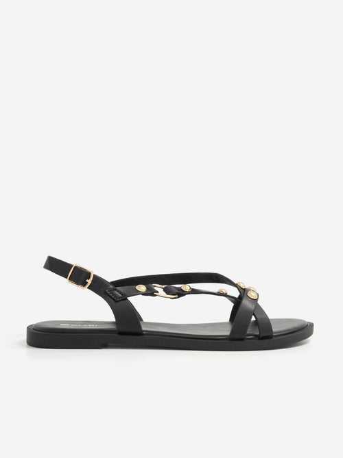 Sandalias planas con detalles de tachuelas - Kiabi