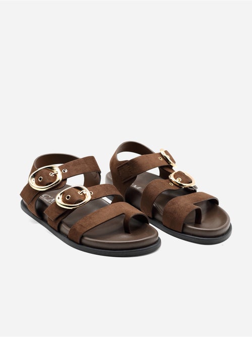 Sandalias planas con efecto ante - Kiabi