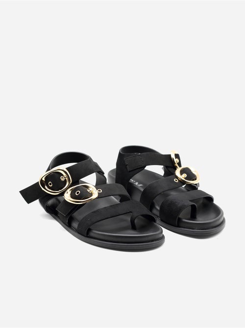 Sandalias planas con efecto ante - Kiabi Sandalias planas con efecto ante - Kiabi