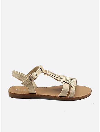 Sandalias planas con flecos