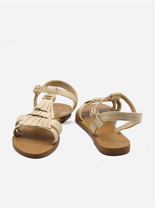 Sandalias planas con flecos - Kiabi Sandalias planas con flecos - Kiabi