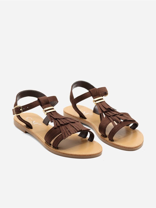 Sandalias planas con flecos - Kiabi Sandalias planas con flecos - Kiabi