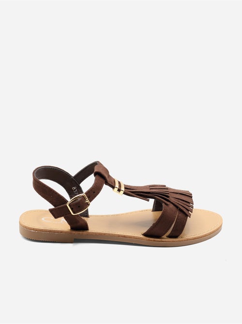 Sandalias planas con flecos - Kiabi Sandalias planas con flecos - Kiabi