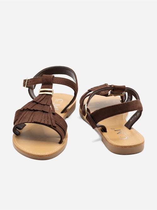 Sandalias planas con flecos - Kiabi Sandalias planas con flecos - Kiabi