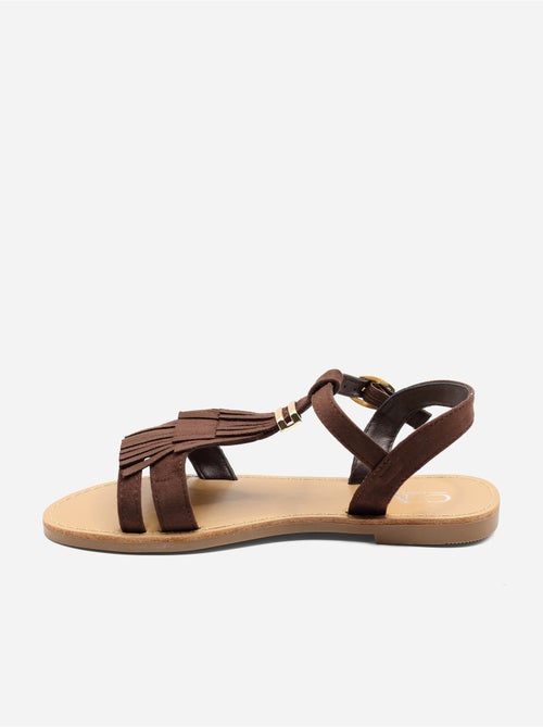 Sandalias planas con flecos - Kiabi Sandalias planas con flecos - Kiabi