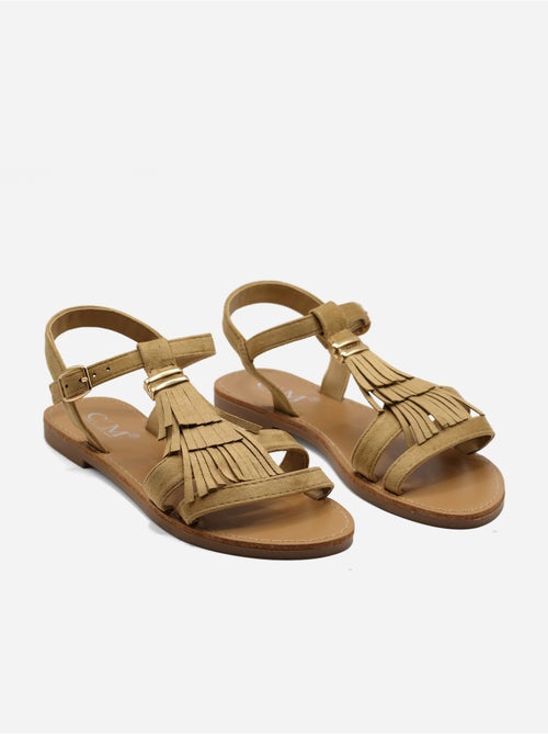 Sandalias planas con flecos - Kiabi Sandalias planas con flecos - Kiabi