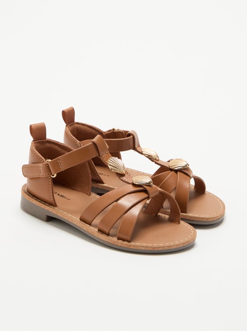 Sandalias planas con joyas de conchas fantasía - Kiabi
