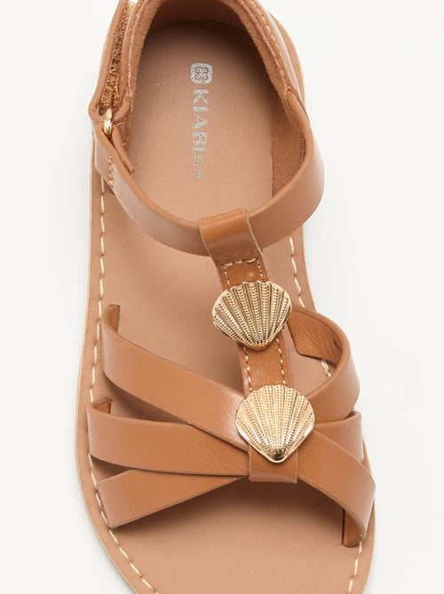 Sandalias planas con joyas de conchas fantasía - Kiabi